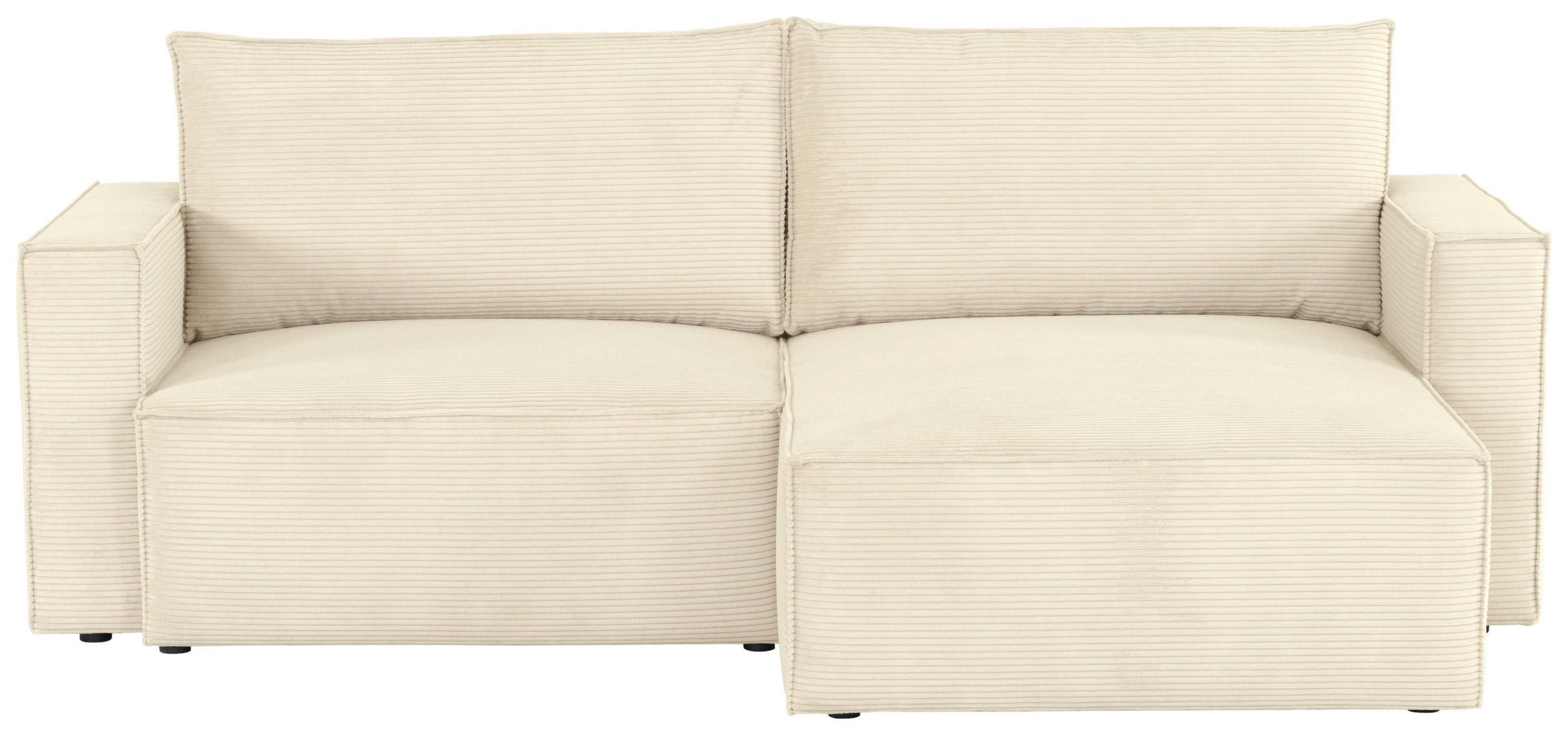 ECKSOFA in Feincord Beige  - Beige/Schwarz, KONVENTIONELL, Kunststoff/Textil (242/151cm) - Carryhome