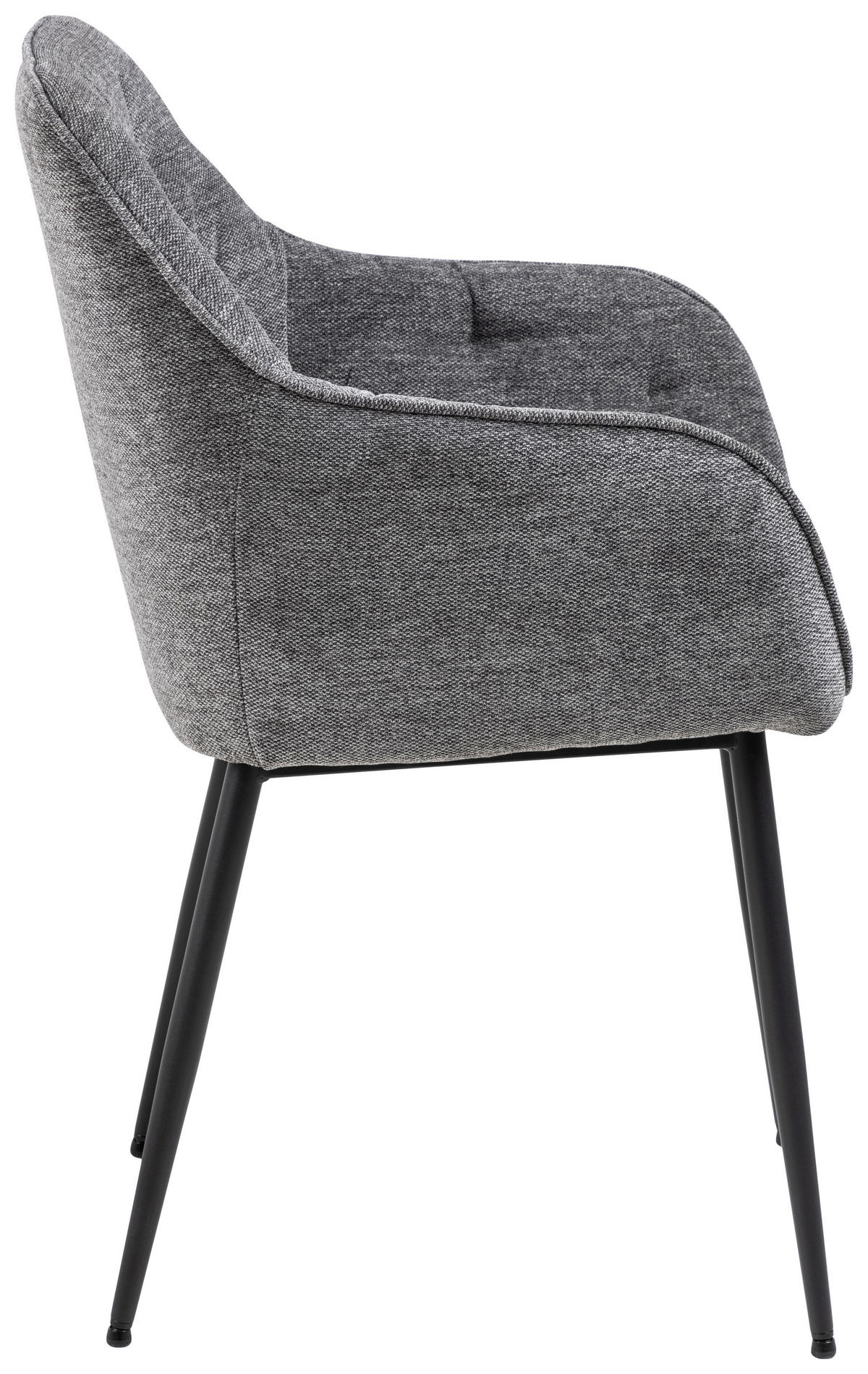 STOL MED ARMSTÖD vävt tyg  - svart/antracit, Design, metall/textil (58/83/55cm)