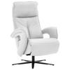 RELAXSESSEL in Leder Weiss  - Weiss/Schwarz, Design, Leder/Metall (77/110/87cm) - Valdera