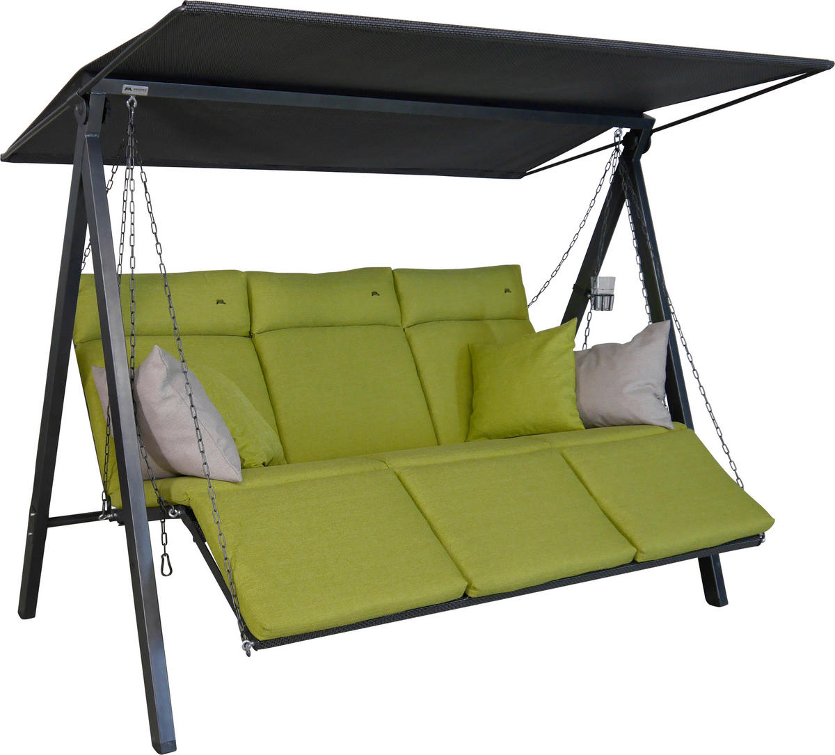 HOLLYWOODSCHAUKEL 210/160/145 cm  - Dunkelgrau/Anthrazit, Basics, Textil/Metall (210/160/145cm) - Boxxx