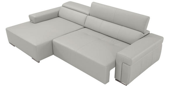 ECKSOFA DUA in Echtleder Beige  170/293 cm  - Chromfarben/Beige, Design, Leder/Metall (170/293cm) - Novel