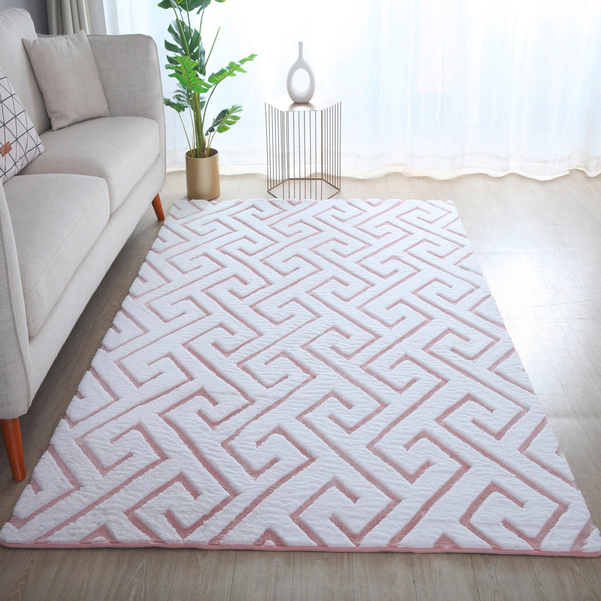 FLACHWEBETEPPICH 140/200 cm Vision Rosa  - Rosa, Basics, Textil (140/200cm) - Novel