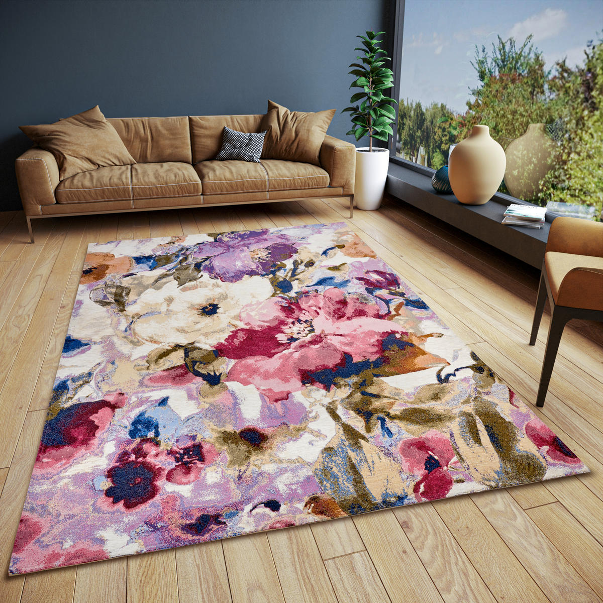FLACHWEBETEPPICH 60/90 cm Gobelin Multicolor  - Multicolor, Design, Kunststoff/Textil (60/90cm)