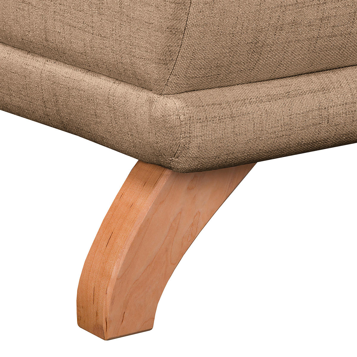 ECKSOFA in Textilgeflecht Beige  - Wengefarben/Beige, Design, Holz/Textil (257/174cm) - Livetastic
