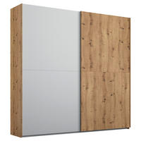 SCHWEBETÜRENSCHRANK 2-türig Grau, Eichefarben  - Eichefarben/Grau, Trend, Holzwerkstoff (201/223/68cm) - Stylife