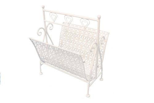 ÚJSÁGTARTÓ - fehér, Trend, fém (37/21/40cm) - Ambia Home