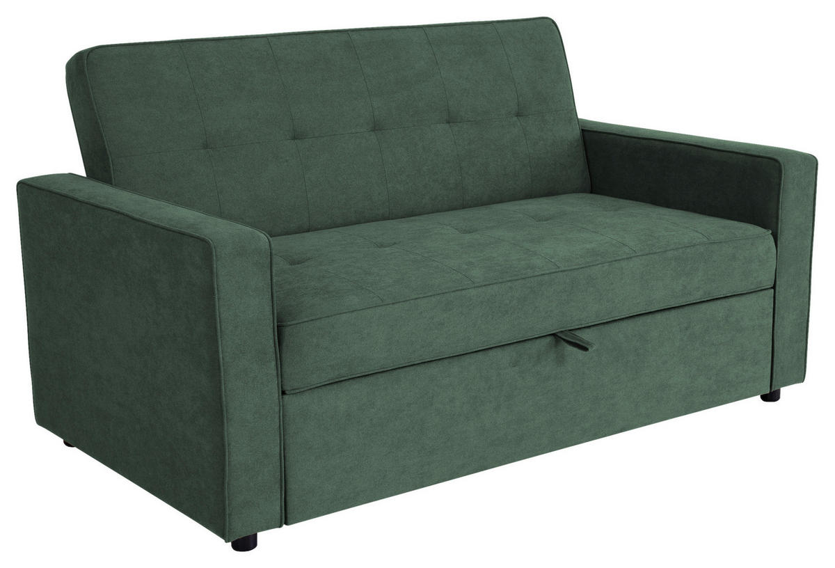 SCHLAFSOFA Flachgewebe Dunkelgrün  - Dunkelgrün, Trend, Textil (162/90/89cm) - Livetastic