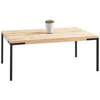 COUCHTISCH Eiche massiv 100/60/33,5 cm rechteckig Schwarz, Eichefarben  - Eichefarben/Schwarz, Design, Holz/Metall (100/60/33,5cm) - Novel