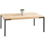 COUCHTISCH Eiche massiv 100/60/33,5 cm rechteckig Schwarz, Eichefarben  - Eichefarben/Schwarz, Design, Holz/Metall (100/60/33,5cm) - Novel