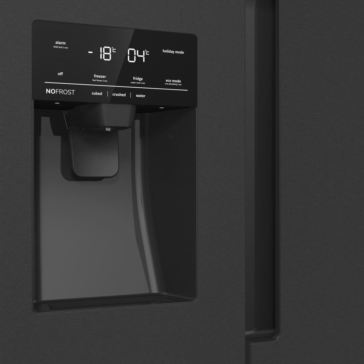 SIDE-BY-SIDE 91,5/178,6/69,8 cm NRR9185ESBXL  - Schwarz, Basics, Glas/Kunststoff (91,5/178,6/69,8cm) - Gorenje