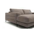 ECKSOFA  in Flachgewebe Taupe  177/253 cm  - Taupe/Schwarz, Design, Textil/Metall (177/253cm) - Dieter Knoll