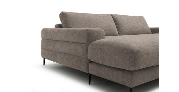 ECKSOFA  in Flachgewebe Taupe  177/253 cm  - Taupe/Schwarz, Design, Textil/Metall (177/253cm) - Dieter Knoll