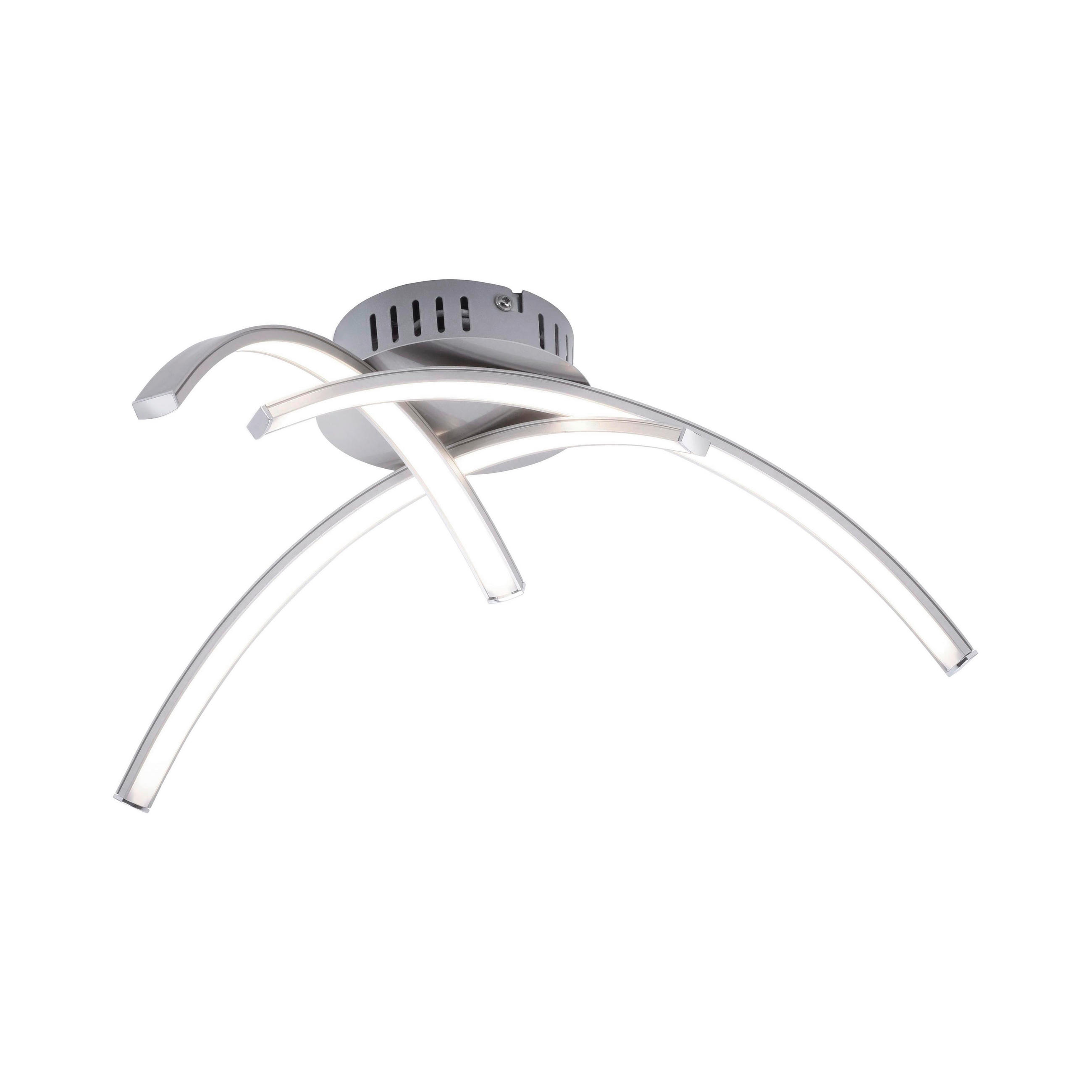 PLAFONIERĂ CU LED - culoare nichel, Basics, plastic/metal (40/40/15cm)
