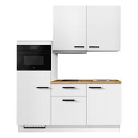 KÜCHENBLOCK 180 cm   in Weiß, Eichefarben  - Eichefarben/Schwarz, Basics, Holzwerkstoff/Metall (180cm) - Impuls