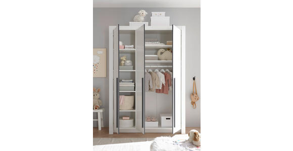 BABYKLEIDERSCHRANK Pulni  - Graphitfarben/Weiß, Basics, Holzwerkstoff/Kunststoff (137/195,5/56cm) - My Baby Lou