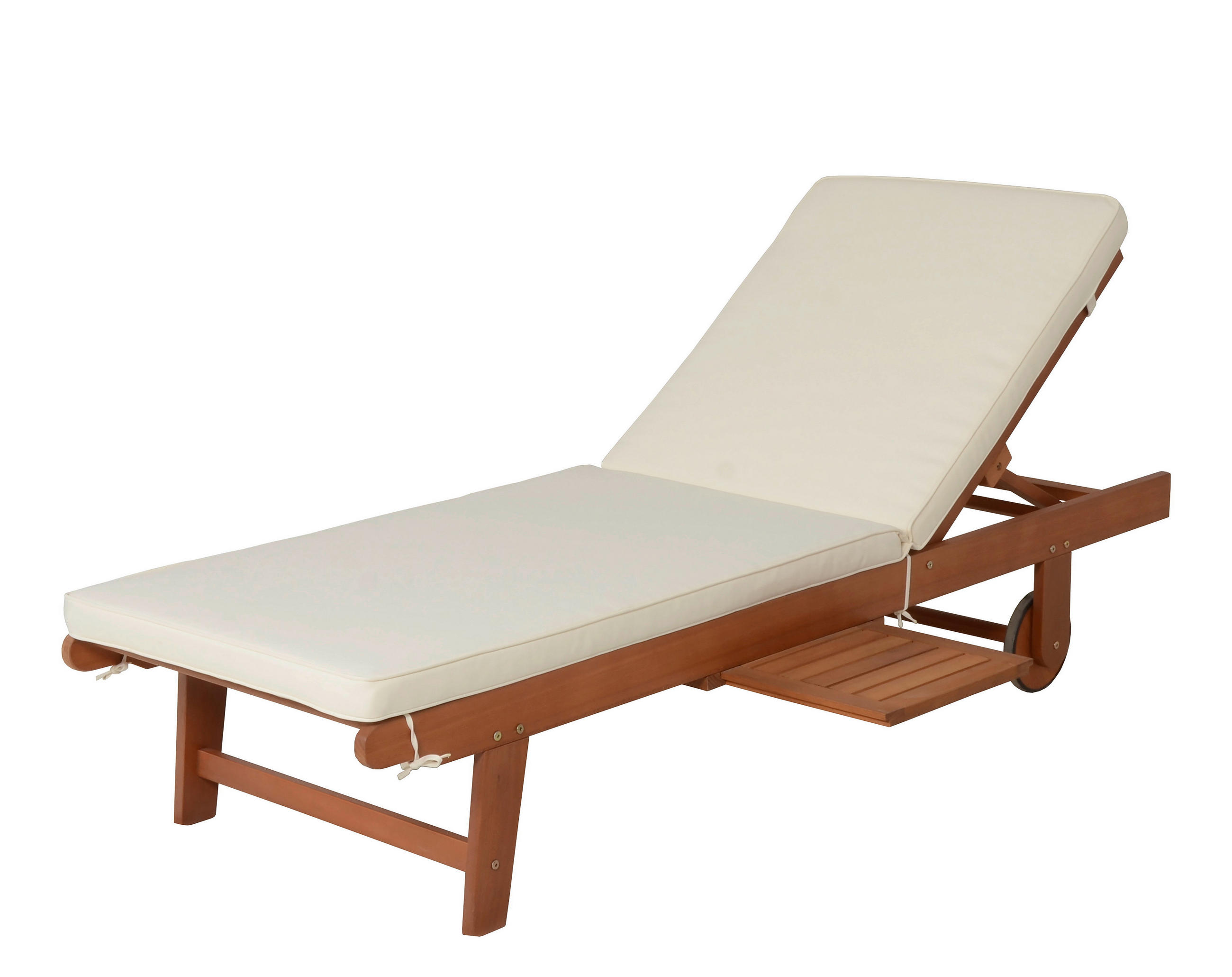 SONNENLIEGE 64/89/83 cm Eukalyptusholz  - Beige/Braun, Basics, Holz/Textil (64/89/83cm) - Gardenson