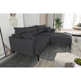 ECKSOFA  in Cord Dunkelgrau  253/180 cm  - Dunkelgrau/Schwarz, KONVENTIONELL, Textil/Metall (253/180cm) - Carryhome