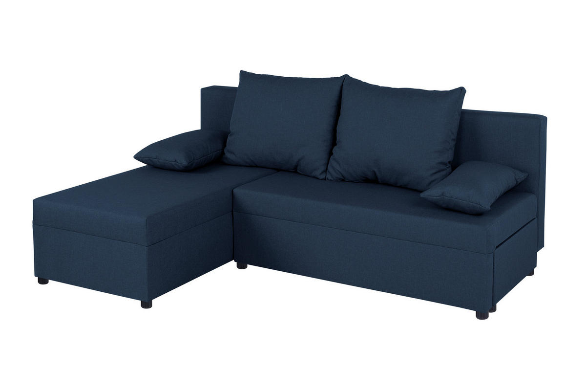 ECKSOFA Blau  - Blau/Schwarz, Design, Kunststoff/Textil (195/147cm) - P & B