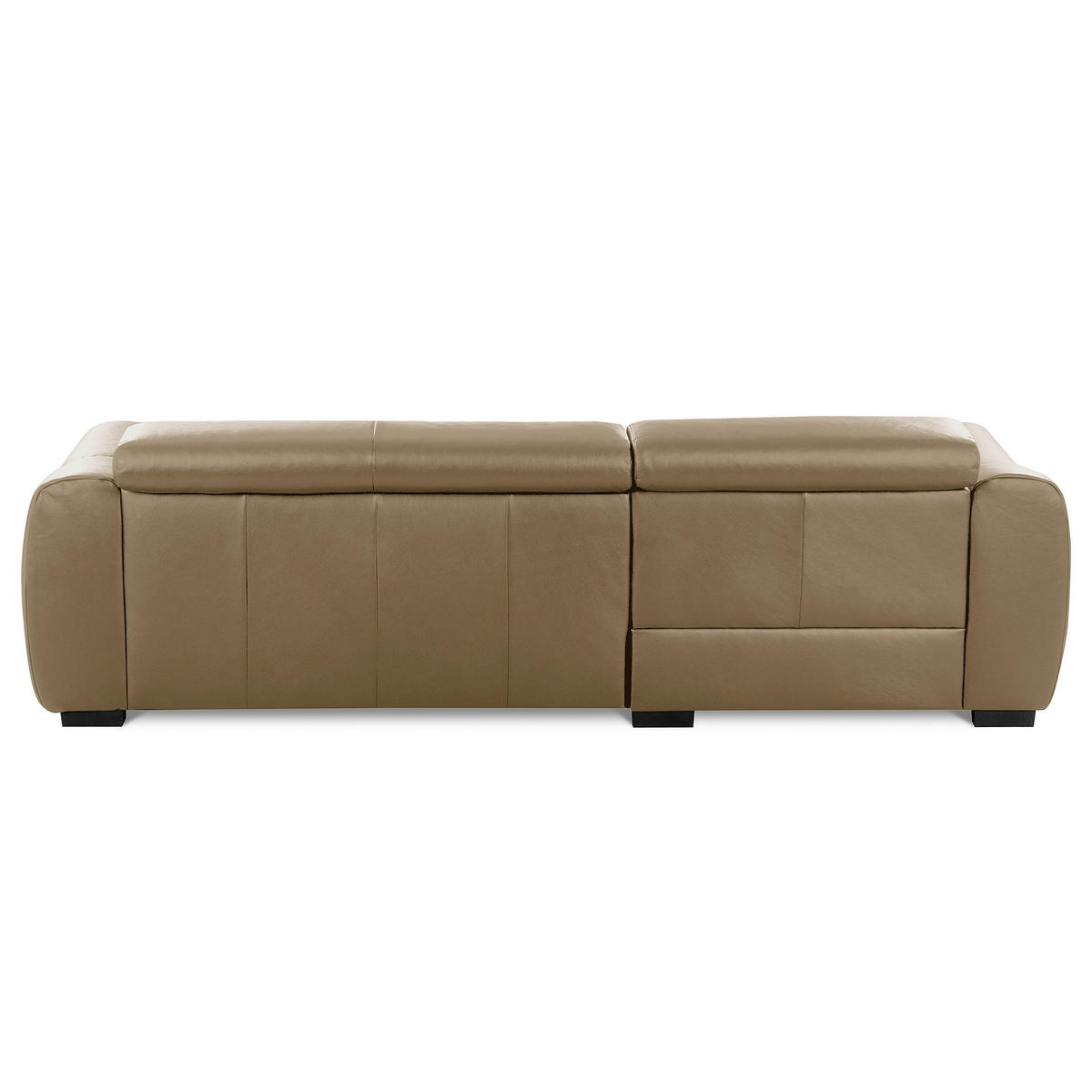 ECKSOFA AVEIRO Mokka Echtleder Bettkasten, Kopfteilverstellung, Sitzvorzug  - Schwarz/Mokka, Design, Leder/Kunststoff (177/274cm) - Livetastic