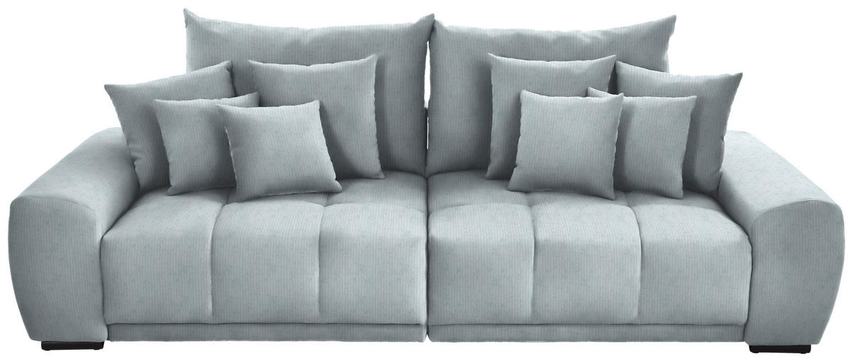 BIGSOFA in Feincord Mintgrün  - Schwarz/Mintgrün, Konventionell, Holz/Textil (280/67/120cm) - Carryhome