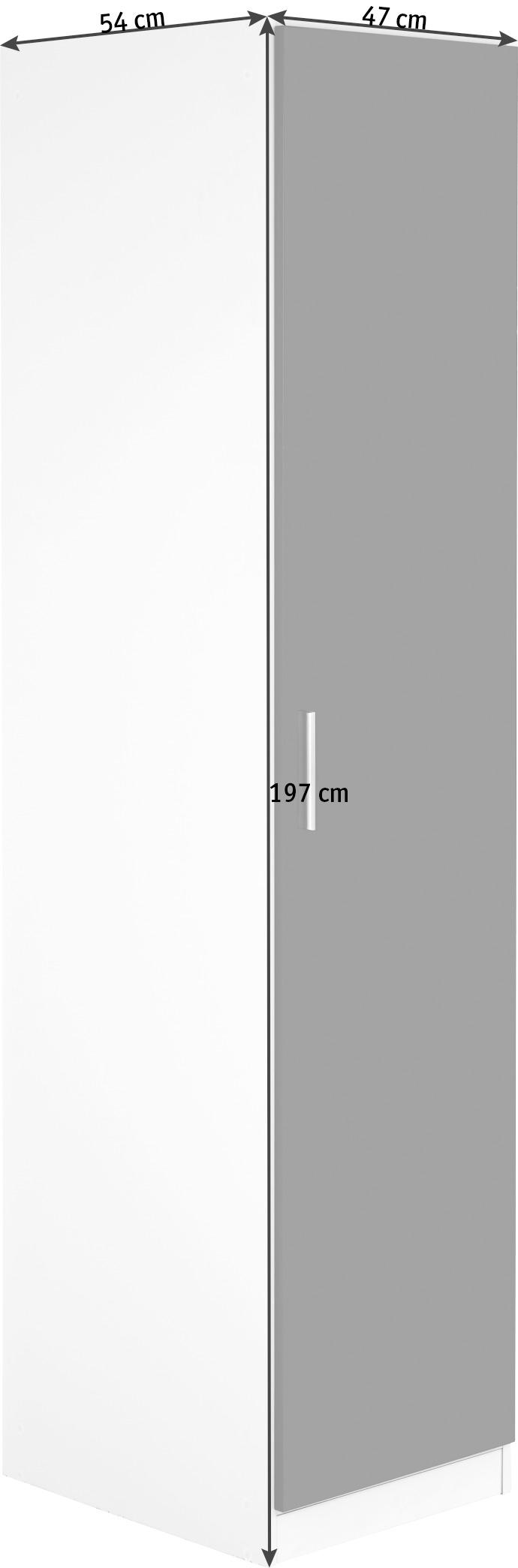 DREHTÜRENSCHRANK 1-türig Weiß, Weiß Hochglanz - Weiß Hochglanz/Alufarben, Design, Kunststoff (47/197/54cm) - Carryhome