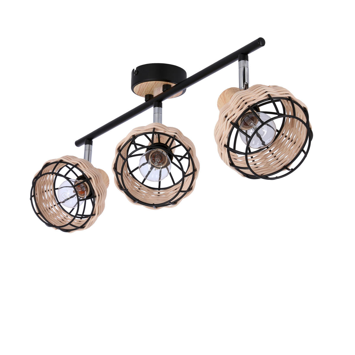 SPOTLIGHT Tajga 64/12/18 cm   - svart, Natur, metall/trä (64/12/18cm)