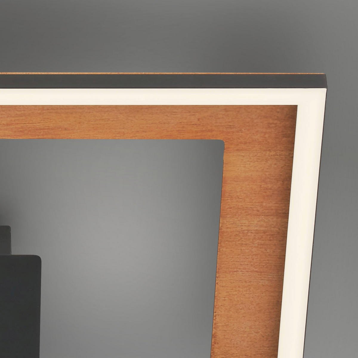 LED SVJETILJKA STROPNA Frame  - crna, Natur, drvo/metal (44/44/8cm)