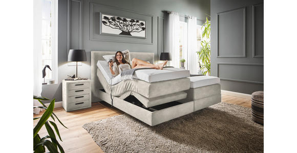 BOXSPRINGBETT 180/200 cm  in Creme  - Creme, KONVENTIONELL, Holz/Textil (180/200cm) - Dieter Knoll