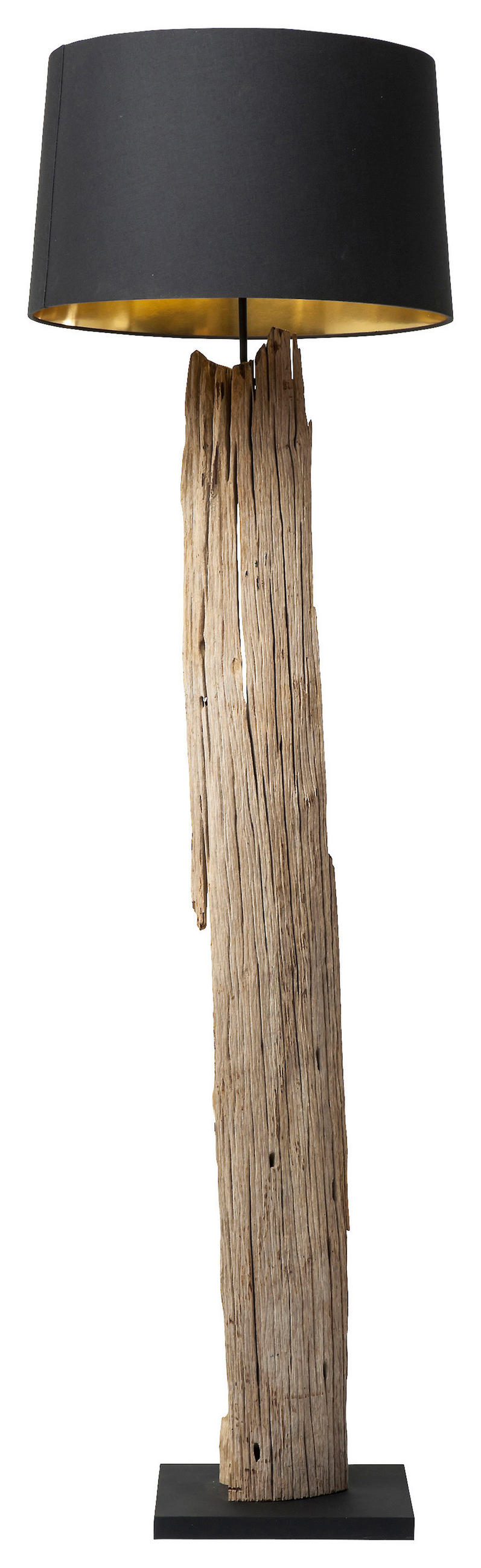 STEHLEUCHTE 52/171/52 cm  - Schwarz/Naturfarben, Natur, Holz/Textil (52/171/52cm) - Kare-Design