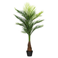 KUNSTPFLANZE Palme 140 cm  - Schwarz/Braun, Design, Kunststoff (140cm)