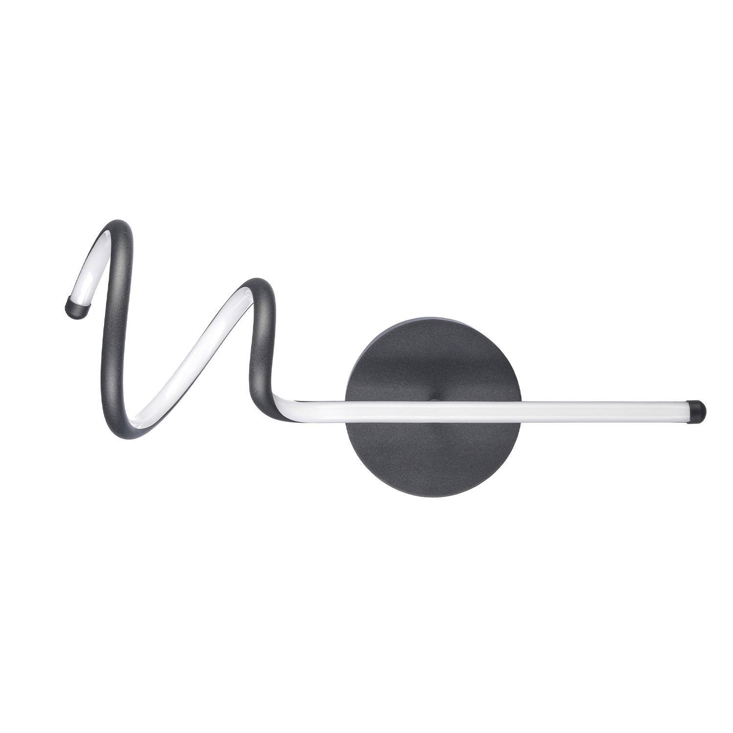 LED-WANDLEUCHTE 5061 TWIST 20/16/48 cm   - Schwarz Hochglanz, Design, Metall (20/16/48cm)