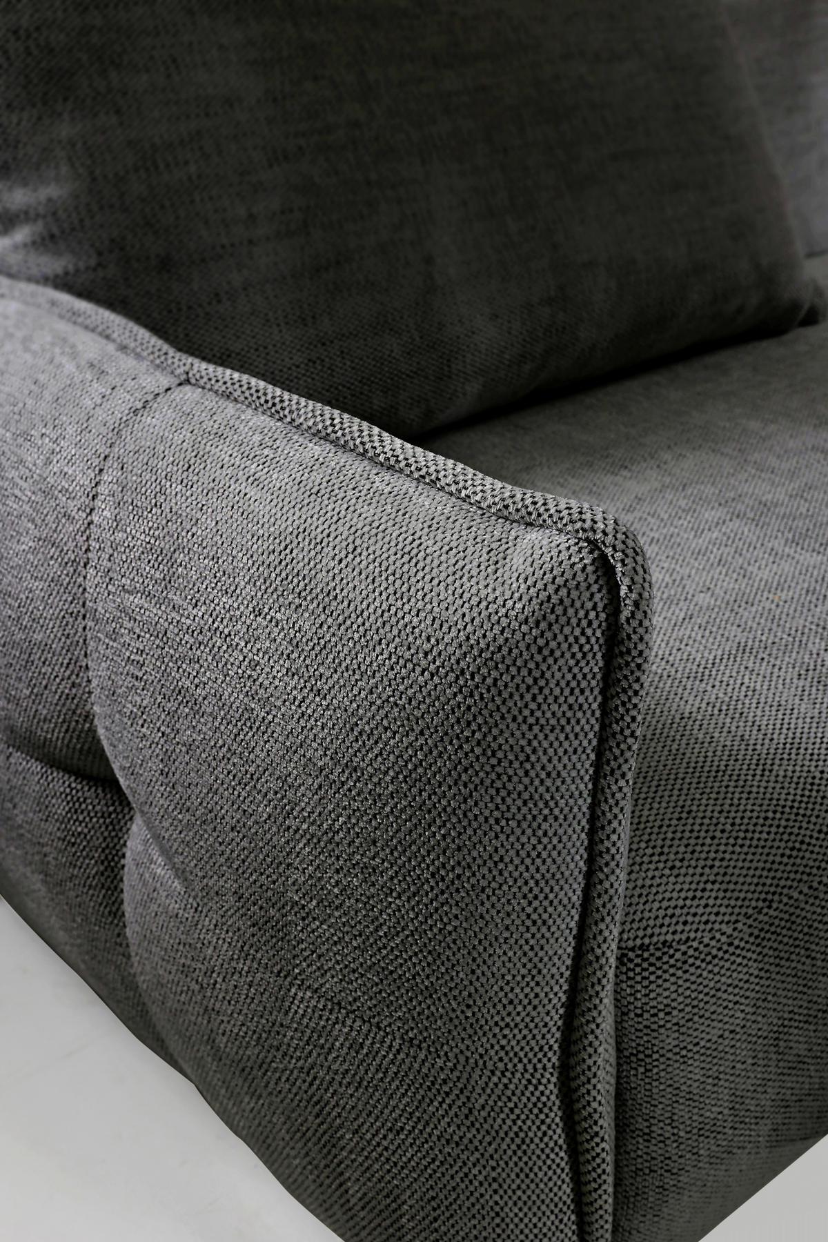 ECKSOFA in Struktur Dunkelgrün  - Dunkelgrün/Schwarz, Design, Holz/Textil (244/165cm) - MID.YOU