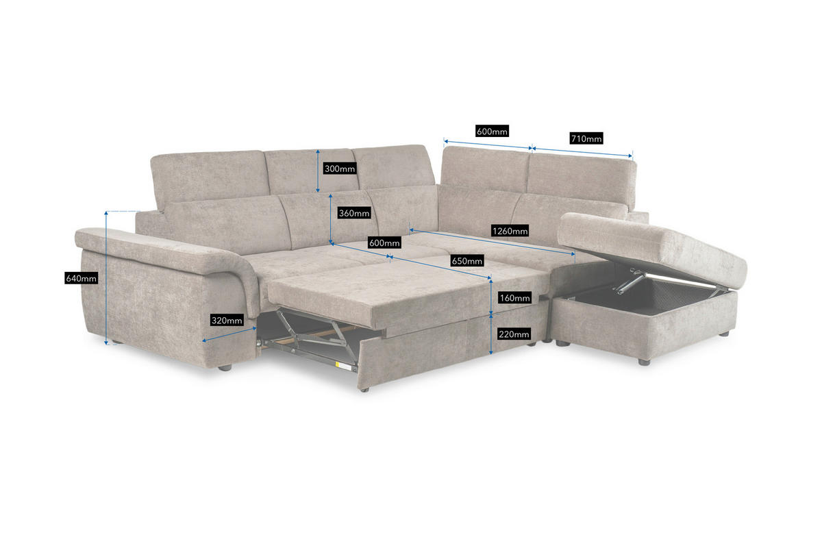 ECKSOFA Hellgrau Flachgewebe  - Hellgrau/Schwarz, KONVENTIONELL, Kunststoff/Textil (235/280cm) - Carryhome