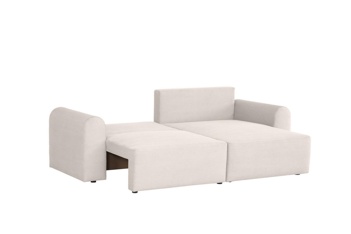 ECKSOFA in Cord Weiss  - Weiss, Design, Textil (250/151cm) - MID.YOU
