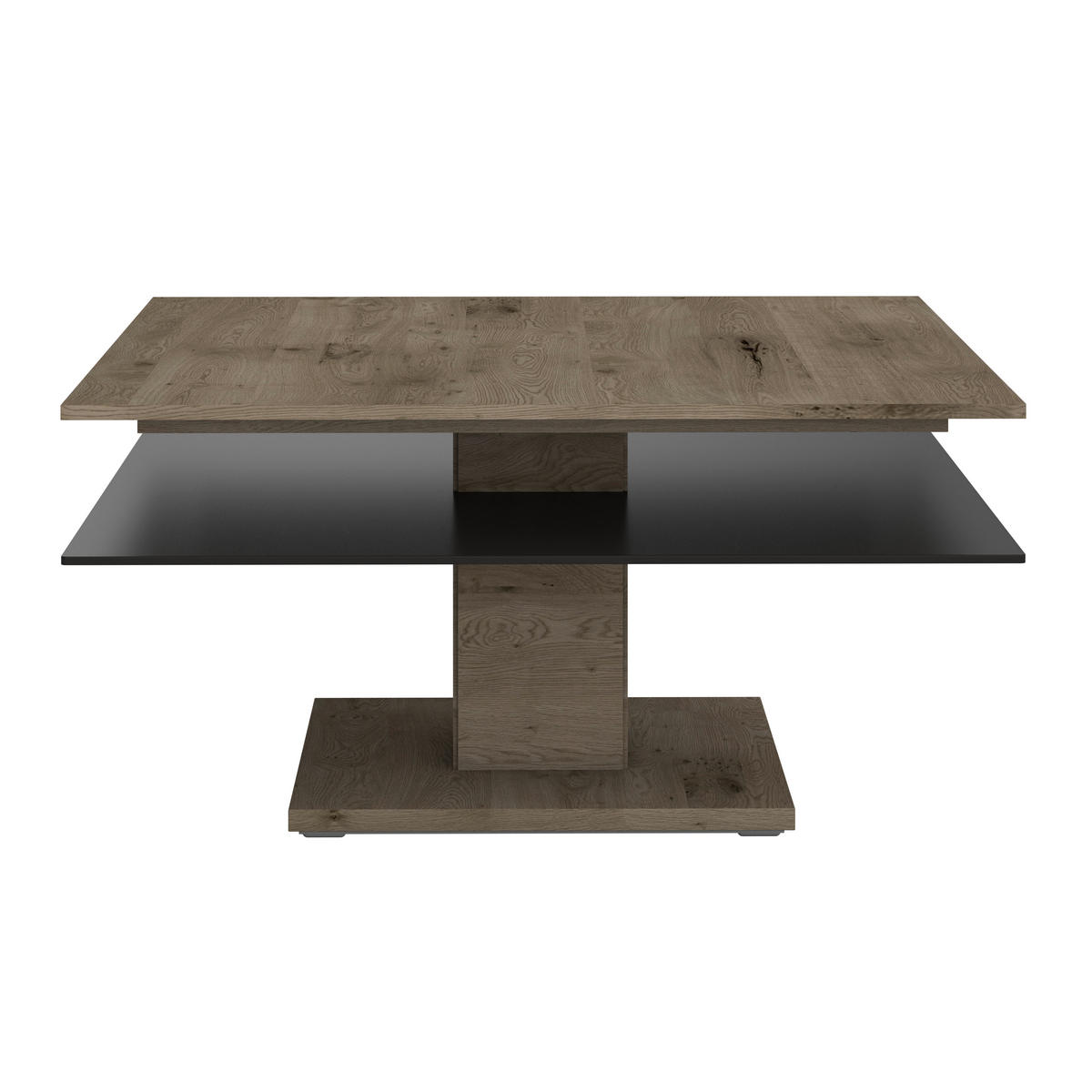 COUCHTISCH in Holz, Glas 90/90/46 cm  - Eichefarben/Anthrazit, Design, Glas/Holz (90/90/46cm) - Voglauer