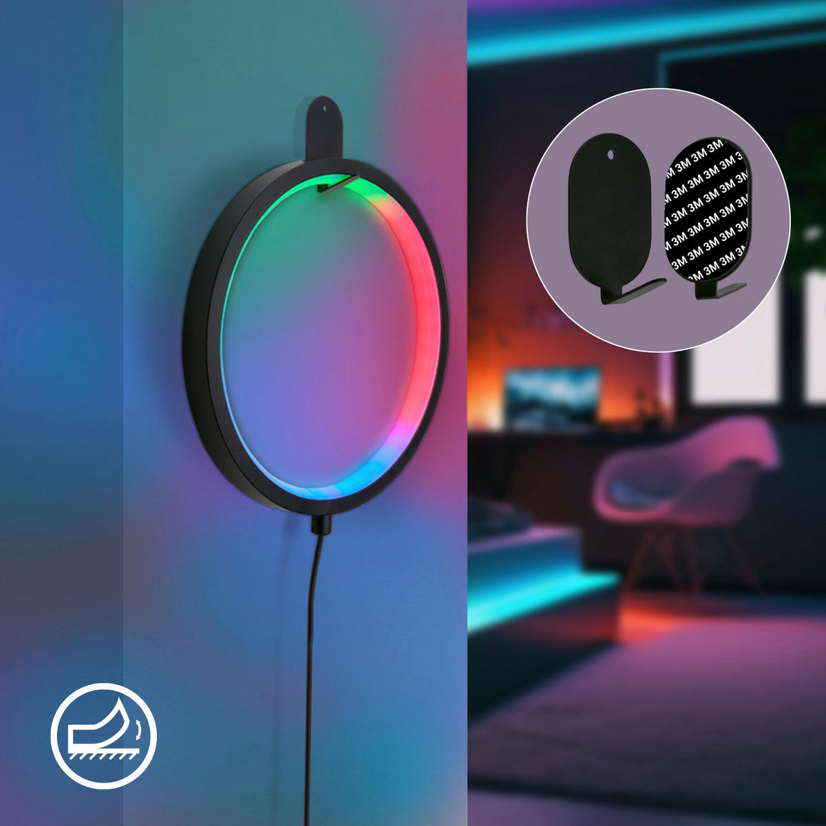 LED ASZTALI LÁMPA - fekete, Basics, műanyag/fém (20/20/2cm)