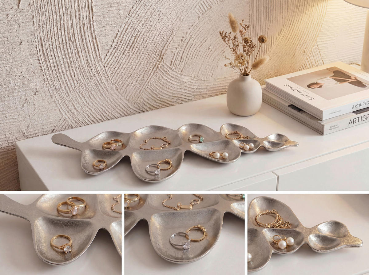 DEKOSCHALE - Silberfarben, Design, Metall (60,5/3/17,5cm) - Livetastic