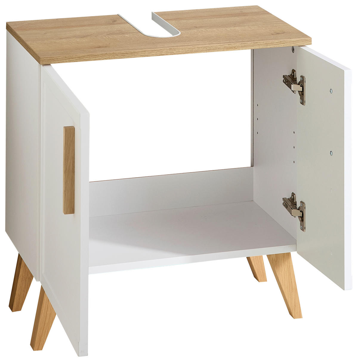 WASCHBECKENUNTERSCHRANK 60/65/32,5 cm  - Eichefarben/Weiß, KONVENTIONELL, Holz/Holzwerkstoff (60/65/32,5cm) - Xora