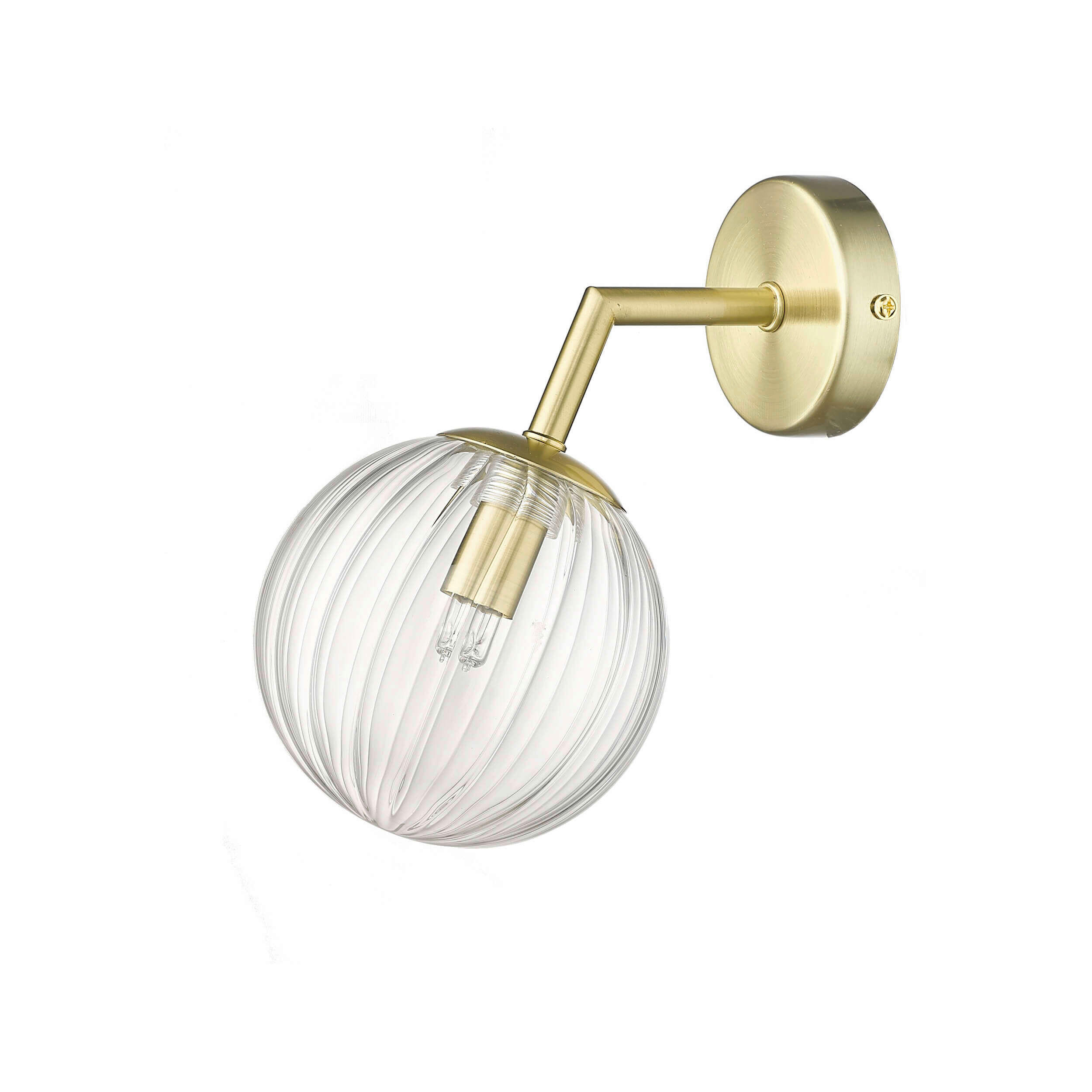 WANDLEUCHTE   - Goldfarben, KONVENTIONELL, Glas (21.5/12/19cm)