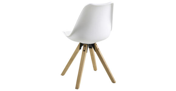 STUHL Lederlook Weiß, Eichefarben  - Eichefarben/Weiß, Design, Holz/Kunststoff (48/85/55cm) - Carryhome