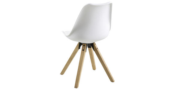 STUHL Lederlook Weiß, Eichefarben - Eichefarben/Weiß, Design, Holz/Kunststoff (48/85/55cm) - Carryhome