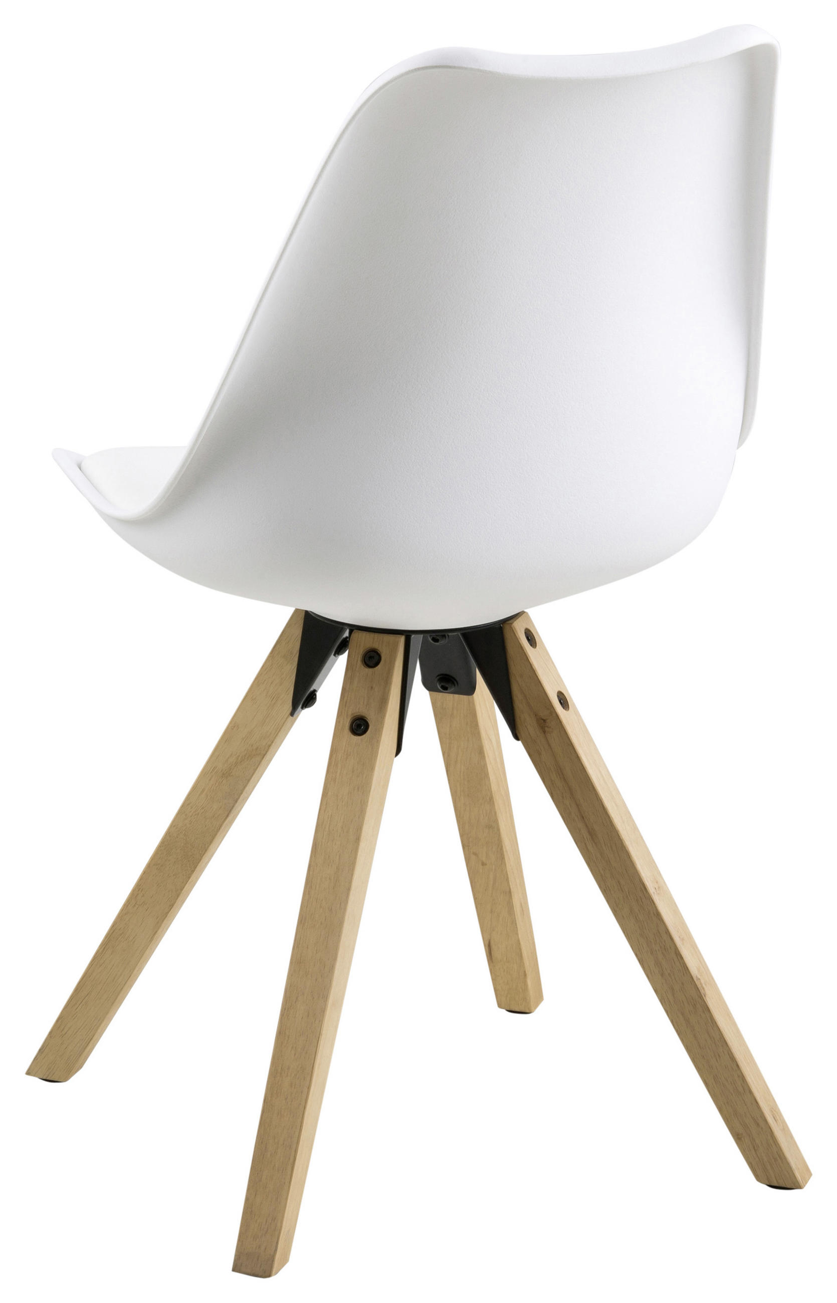 STUHL Lederlook Weiß, Eichefarben - Eichefarben/Weiß, Design, Holz/Kunststoff (48/85/55cm) - Carryhome