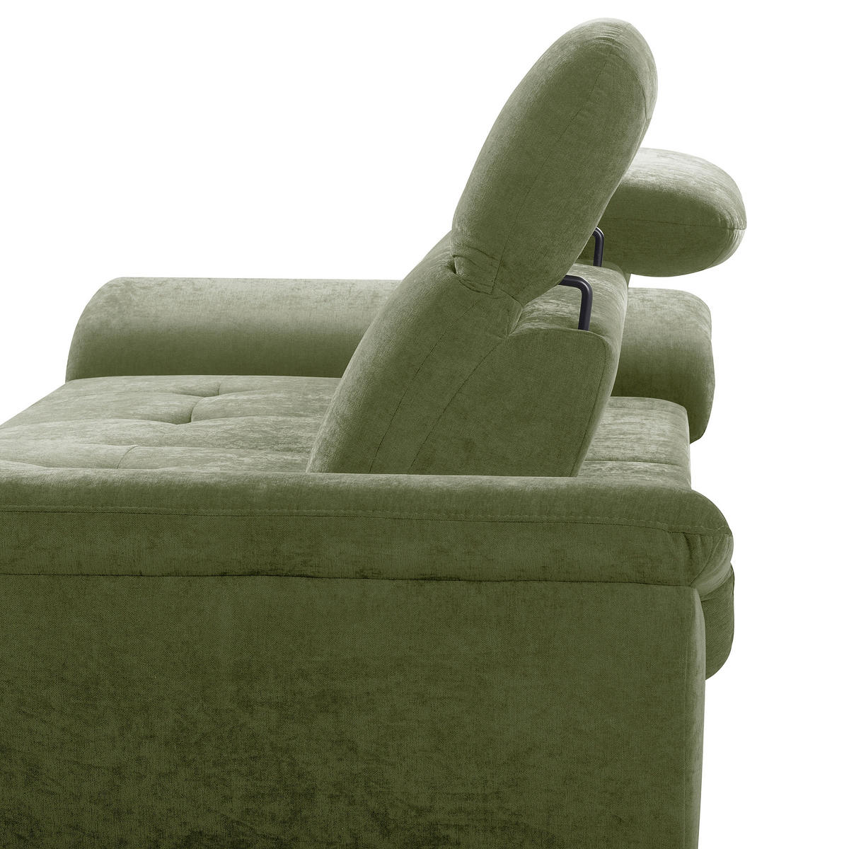 ECKSOFA  Webstoff Grün  - Schwarz/Grün, Design, Textil/Metall (268/195cm) - Livetastic