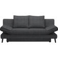 SCHLAFSOFA Sidney Anthrazit  inkl. Rückenkissen, Bettkasten, Schlaffunktion, Rücken echt, Armteilverstellung  - Anthrazit/Schwarz, Design, Textil/Metall (200/85/90cm) - Novel