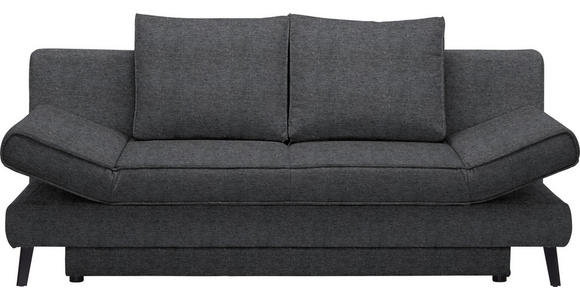 SCHLAFSOFA Sidney Anthrazit  inkl. Rückenkissen, Bettkasten, Schlaffunktion, Rücken echt, Armteilverstellung  - Anthrazit/Schwarz, Design, Textil/Metall (200/85/90cm) - Novel