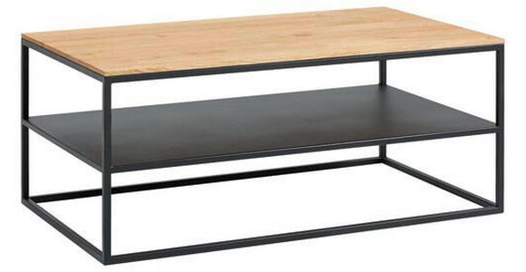 COUCHTISCH in Holz, Metall 100/60/41,5 cm - Eichefarben/Schwarz, Design, Holz/Metall (100/60/41,5cm) - Johann Jakob