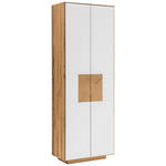 SCHUHSCHRANK  in 72/198/37 cm  - Eichefarben/Weiß, MODERN, Glas/Holz (72/198/37cm) - Linea Natura