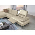 ECKSOFA in Echtleder Naturfarben  - Schwarz/Naturfarben, Design, Leder/Metall (157/325cm) - Dieter Knoll