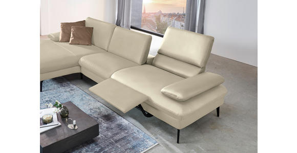 ECKSOFA in Echtleder Naturfarben  - Schwarz/Naturfarben, Design, Leder/Metall (157/325cm) - Dieter Knoll