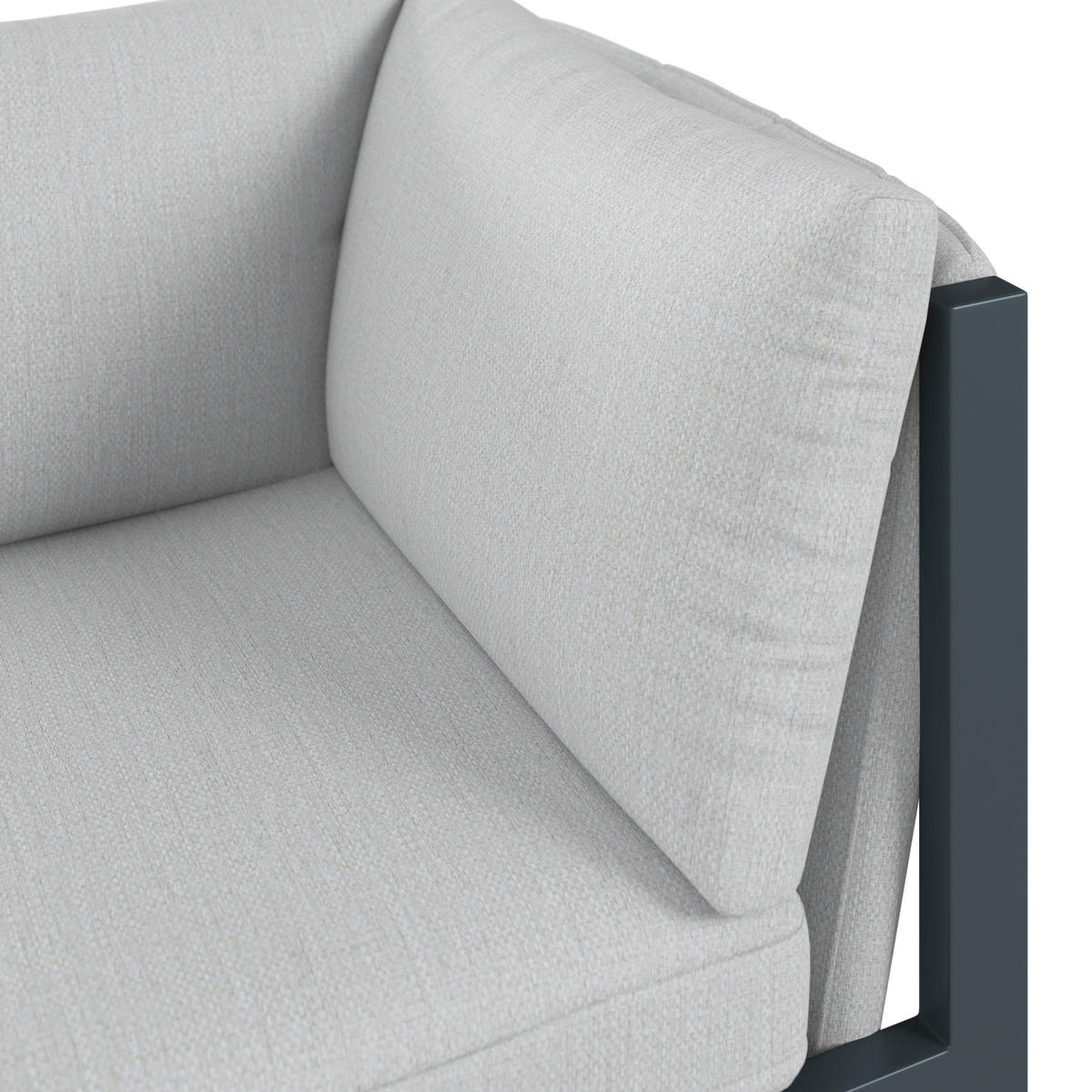 LOUNGEECKTEIL  - Anthrazit/Grau, Design, Textil/Metall (76/73/76cm) - Dieter Knoll
